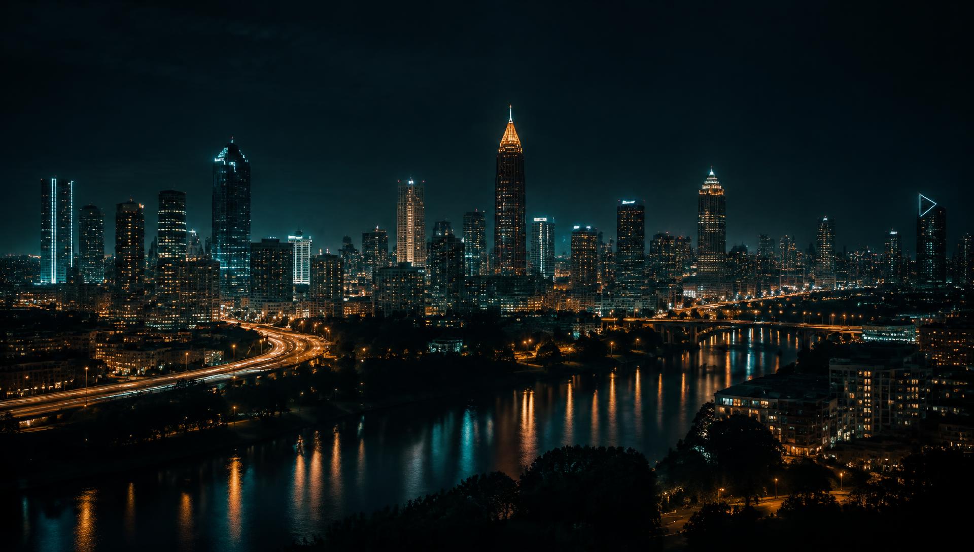 Atlanta skyline at night